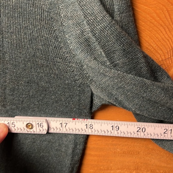 Soft Surroundings Women Sweater XS Wool Alpaca Pleated High Low Cozy Career Grn - Picture 4 of 9